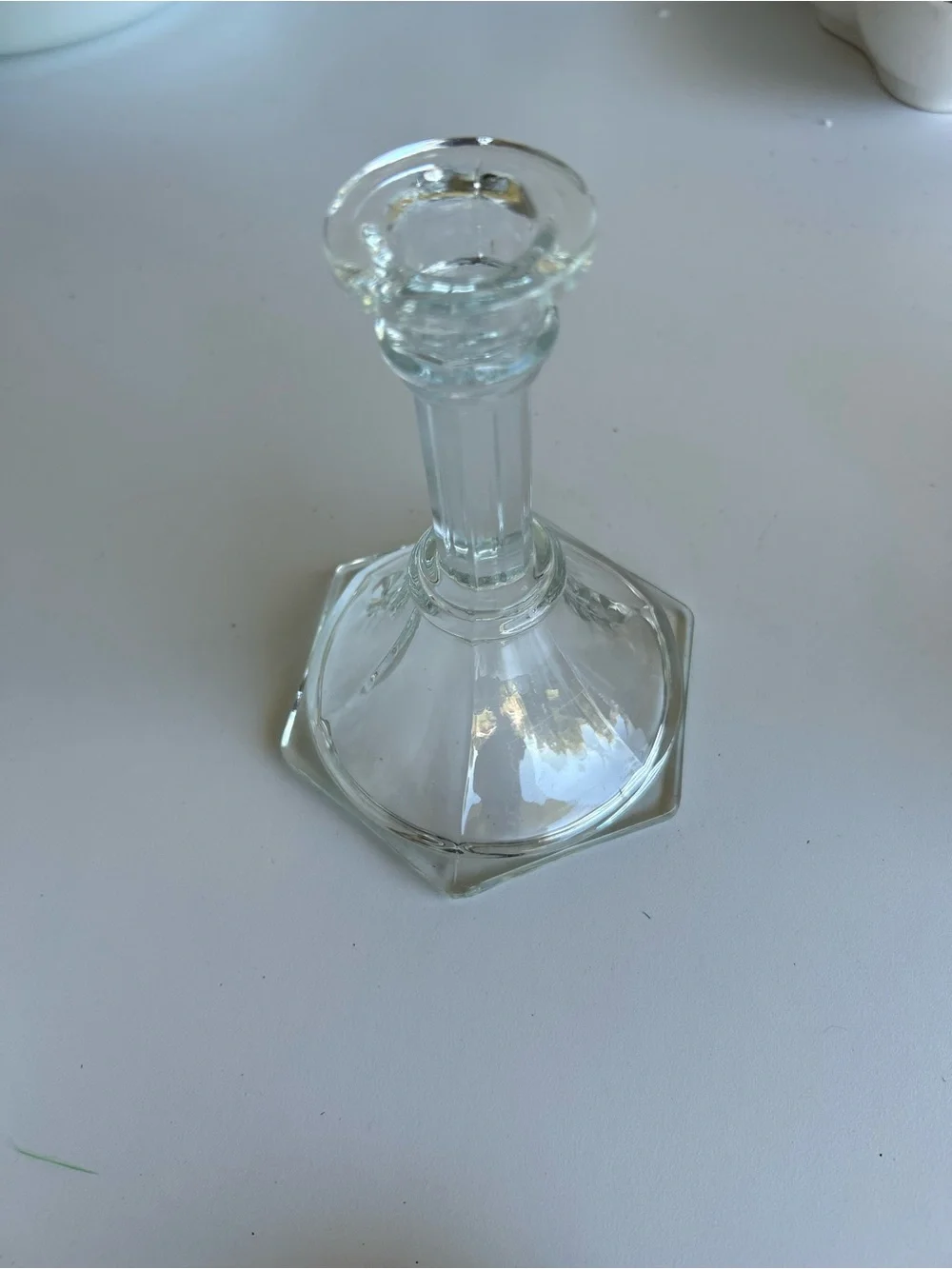 Clear Glass Candlestick Holder — Classic Transparent Accent